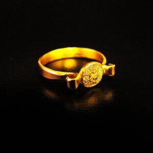 Signet ring. 14K solid Yellow gold signet ring with 0.11 Diamonds. Handmade ring